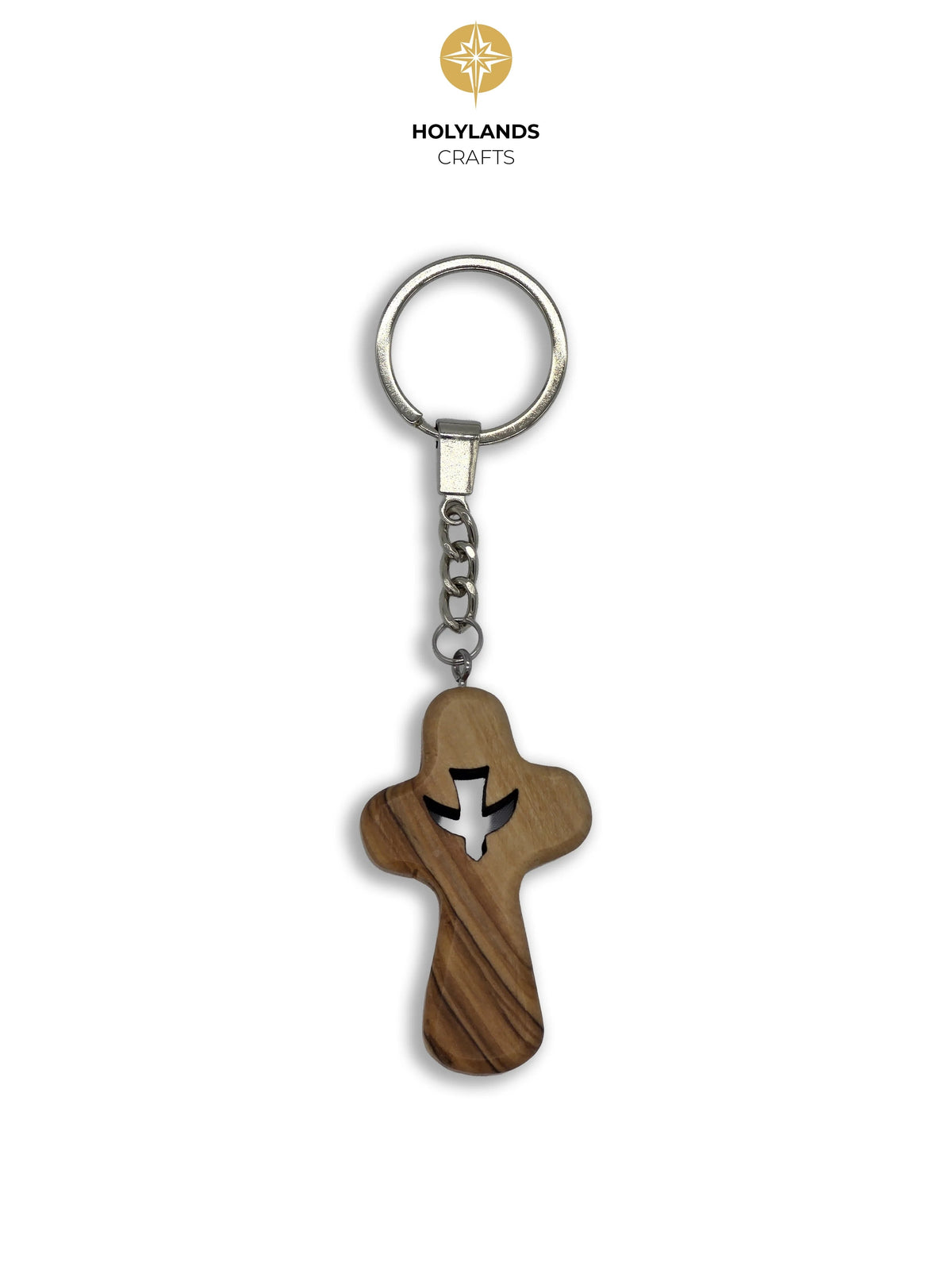 Olive wood Holy Land keyrings handcrafted in Bethlehem