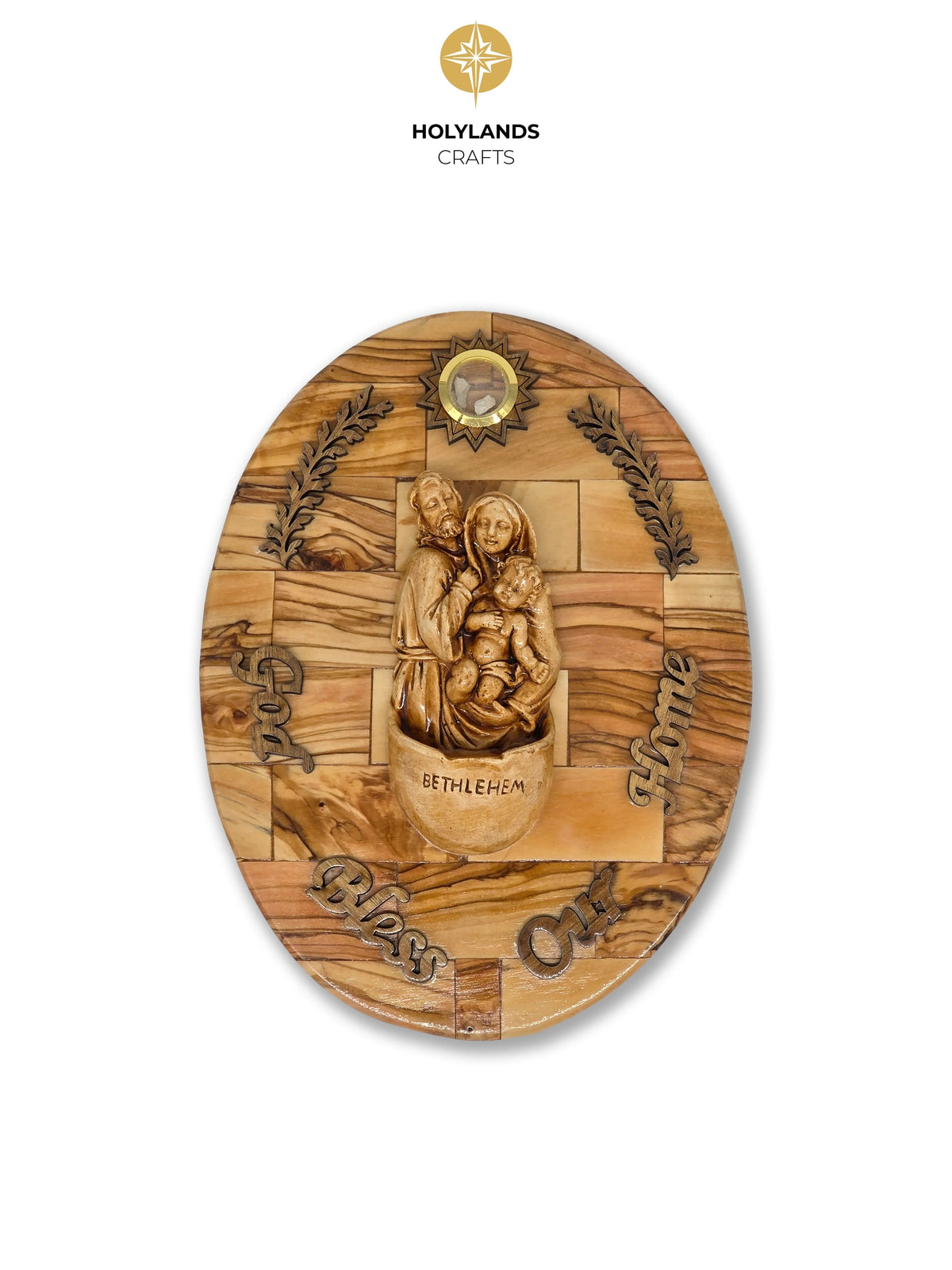Religious wall plaques lovingly handcrafted by Bethlehem artisans