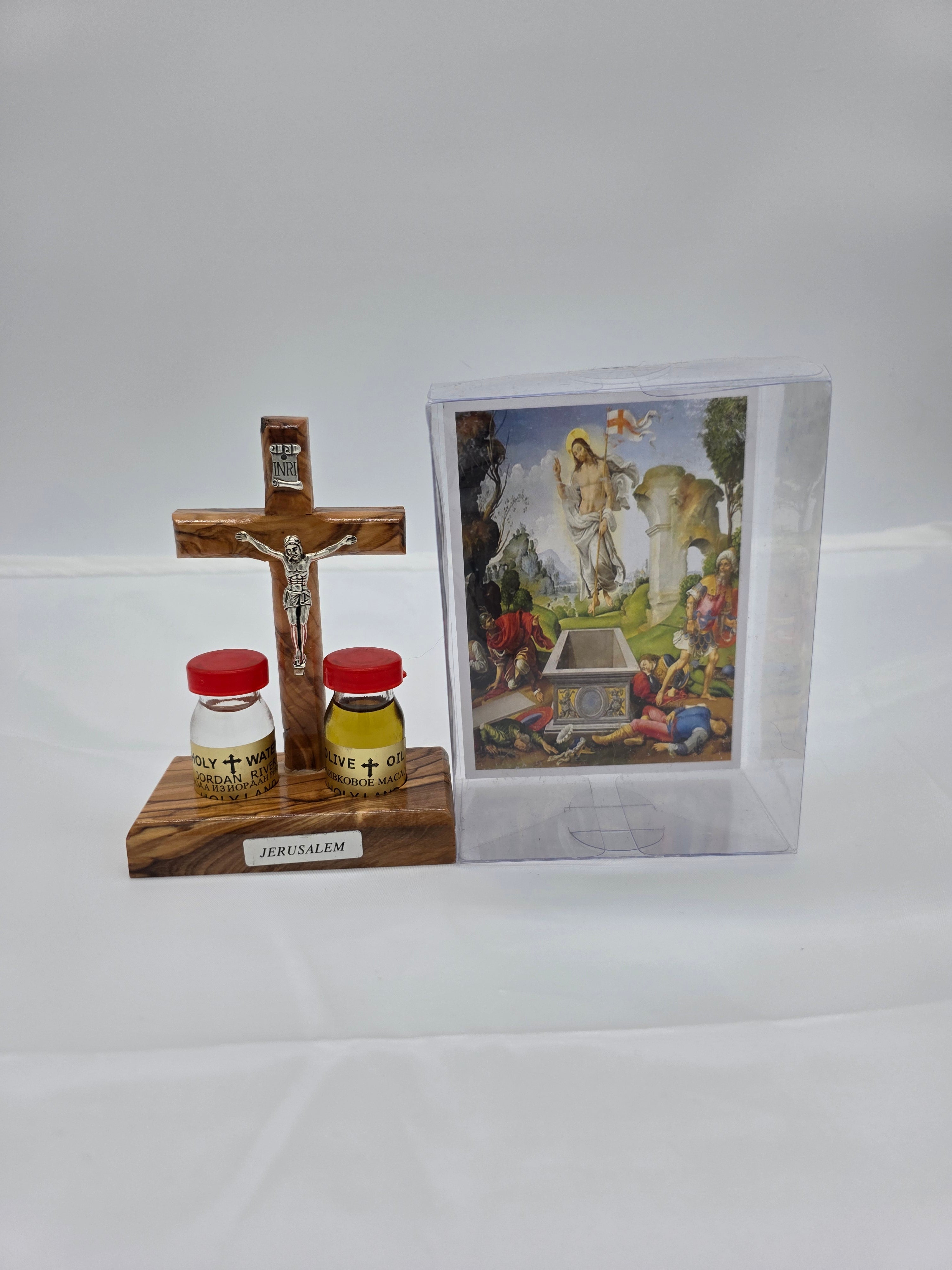 Standing Crucifix with Holy Oil and Holy Water