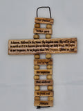 Handmade Olive Wood Cross with The Lords Prayer ( Small )