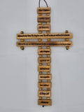 Handmade Olive Wood Cross with The Lords Prayer ( Medium )