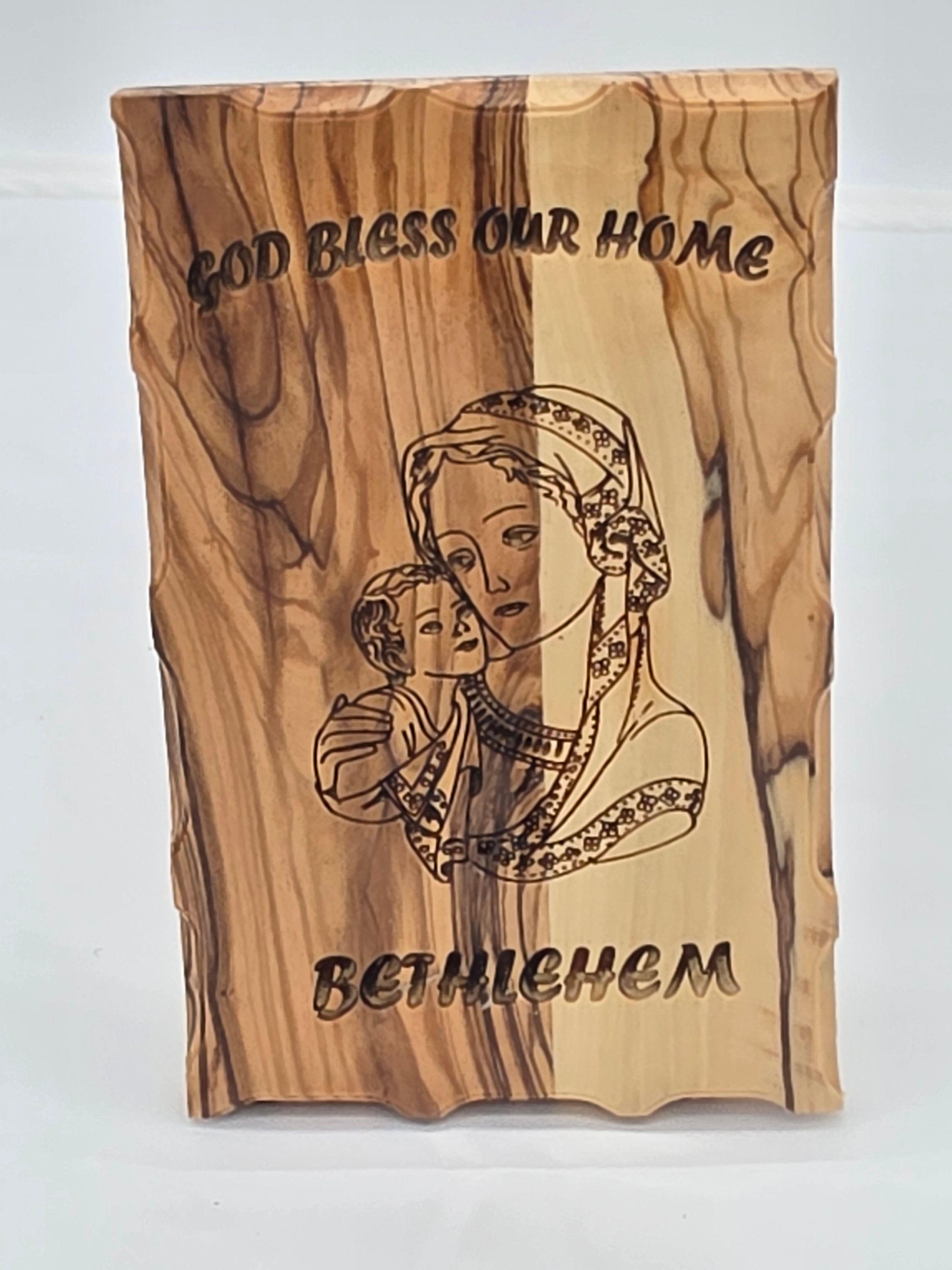 Engraved Our Lady and Baby Jesus