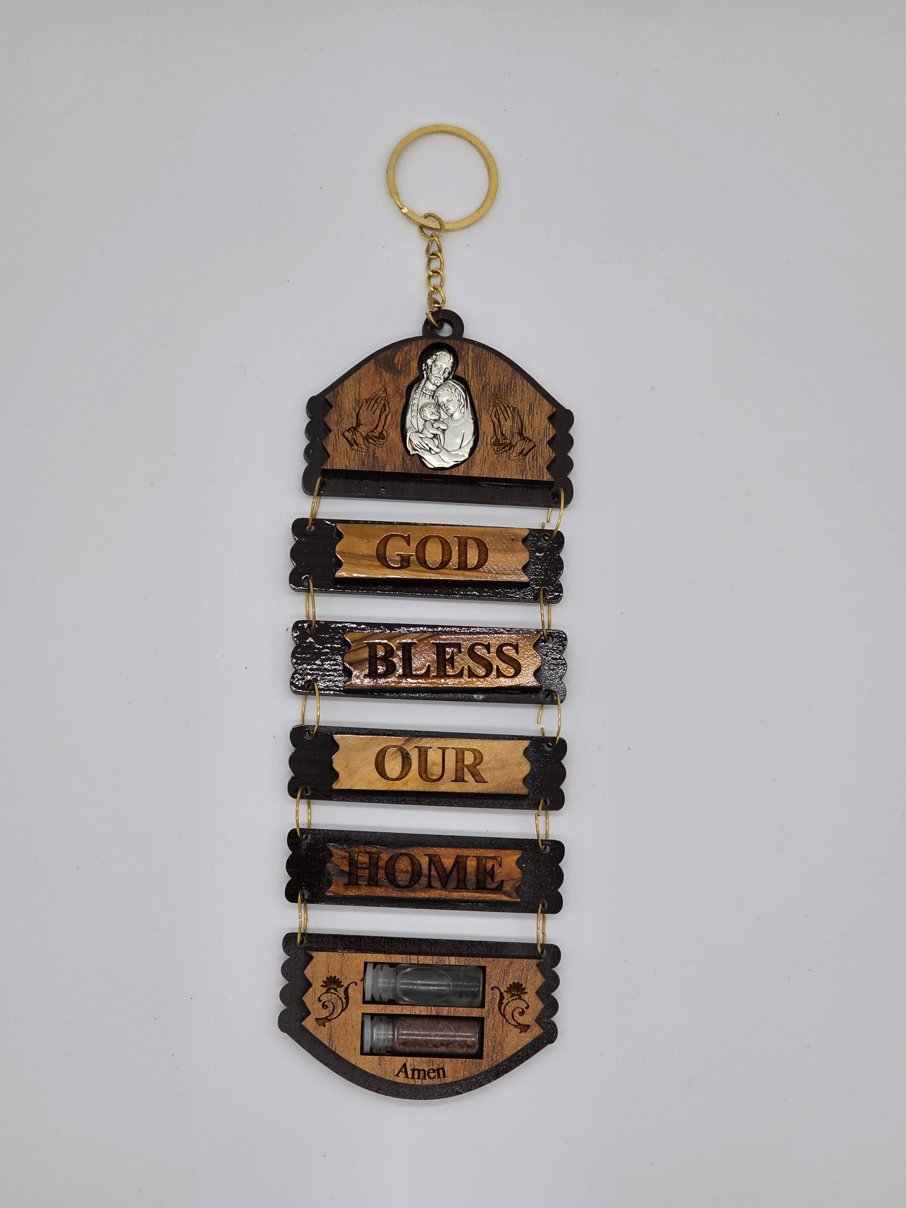 Hanging God bless Our Home with The Holy Family