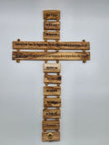 Handmade Olive Wood Cross with The Lords Prayer ( Large )