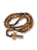 Corded Olive wood Rosary beads with Cross