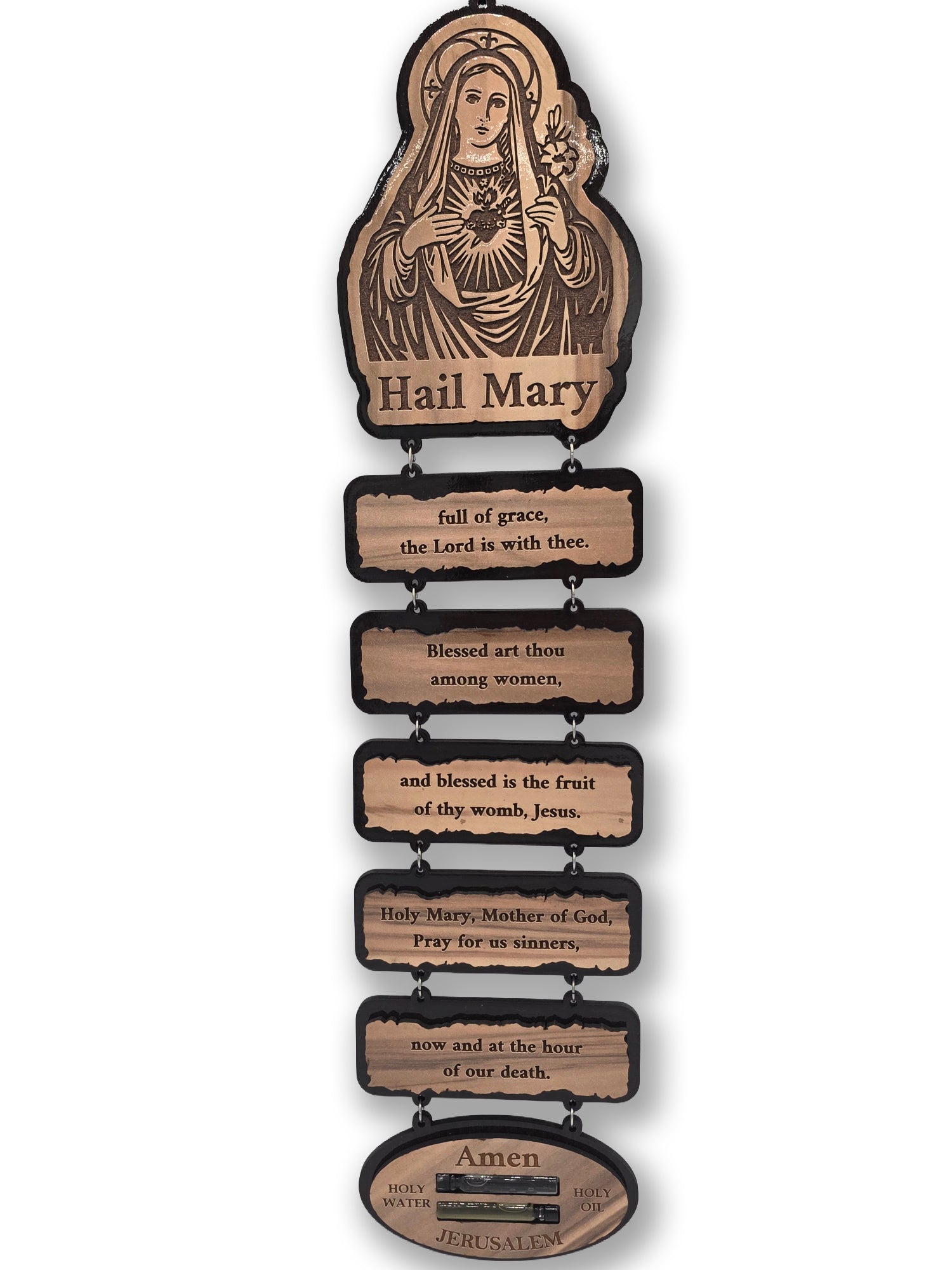 Hail Mary Prayer Hanging Plaque