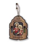 Hanging Sacred Hearts of Mary and Jesus Plaque