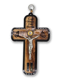 Handmade Olive wood Crucifix 26cm with Holy Oil & Water and Frankincense