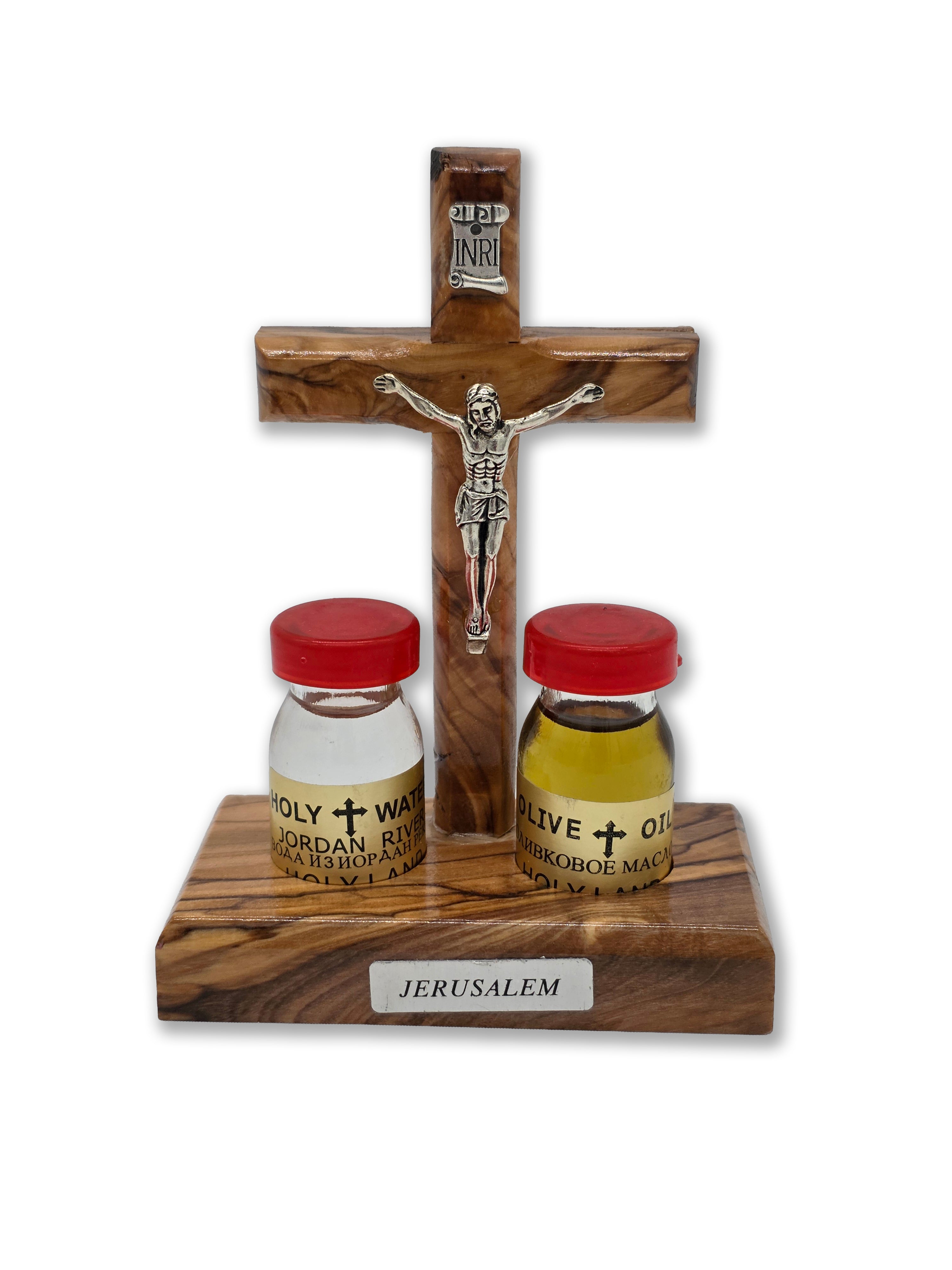 Standing Crucifix with Holy Oil and Holy Water