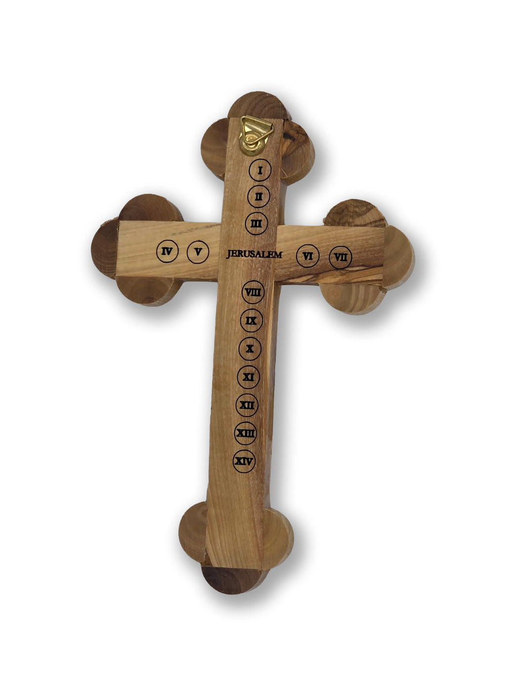 Handmade Olive wood Cross 28cm with God Bless Our Home and Holy Soil