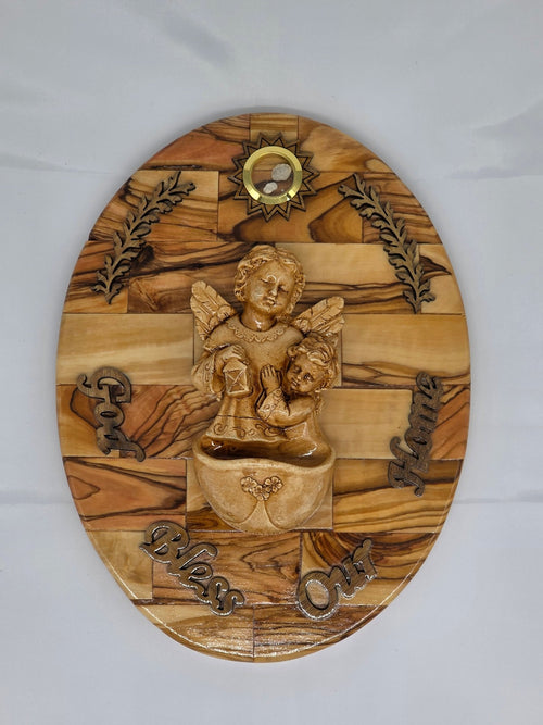 Angel Plaque OvalHolylands Crafts#original_value##Olive_wood##Bethlehem#