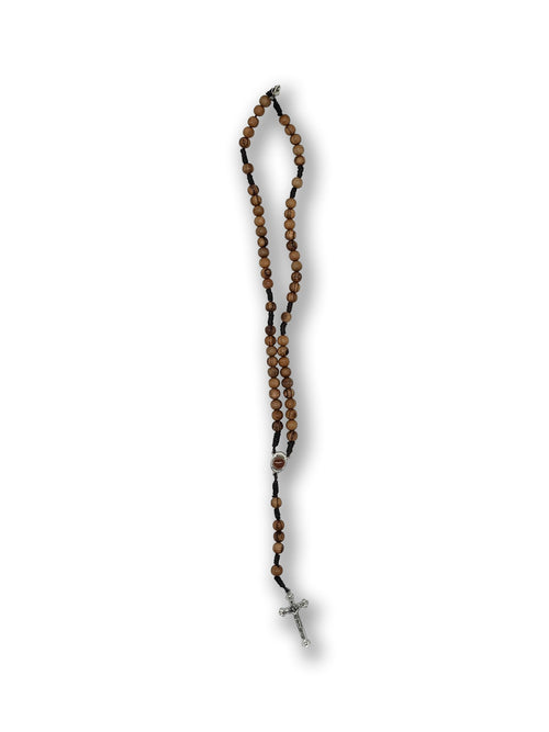 Corded Olive Wood Rosary Beads with Holy SoilHolylands Crafts#original_value##Olive_wood##Bethlehem#