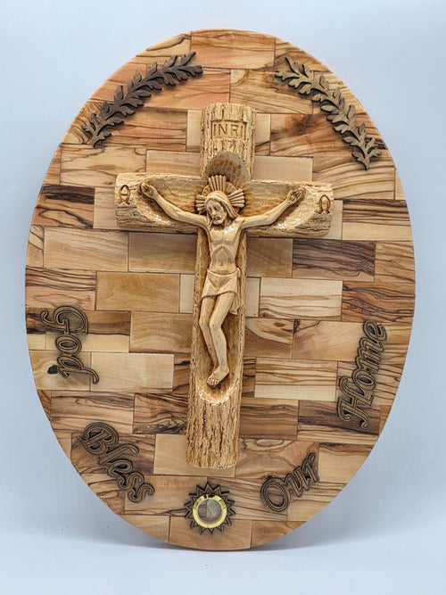 Crucifixion of Jesus PlaqueHolylands Crafts#original_value##Olive_wood##Bethlehem#
