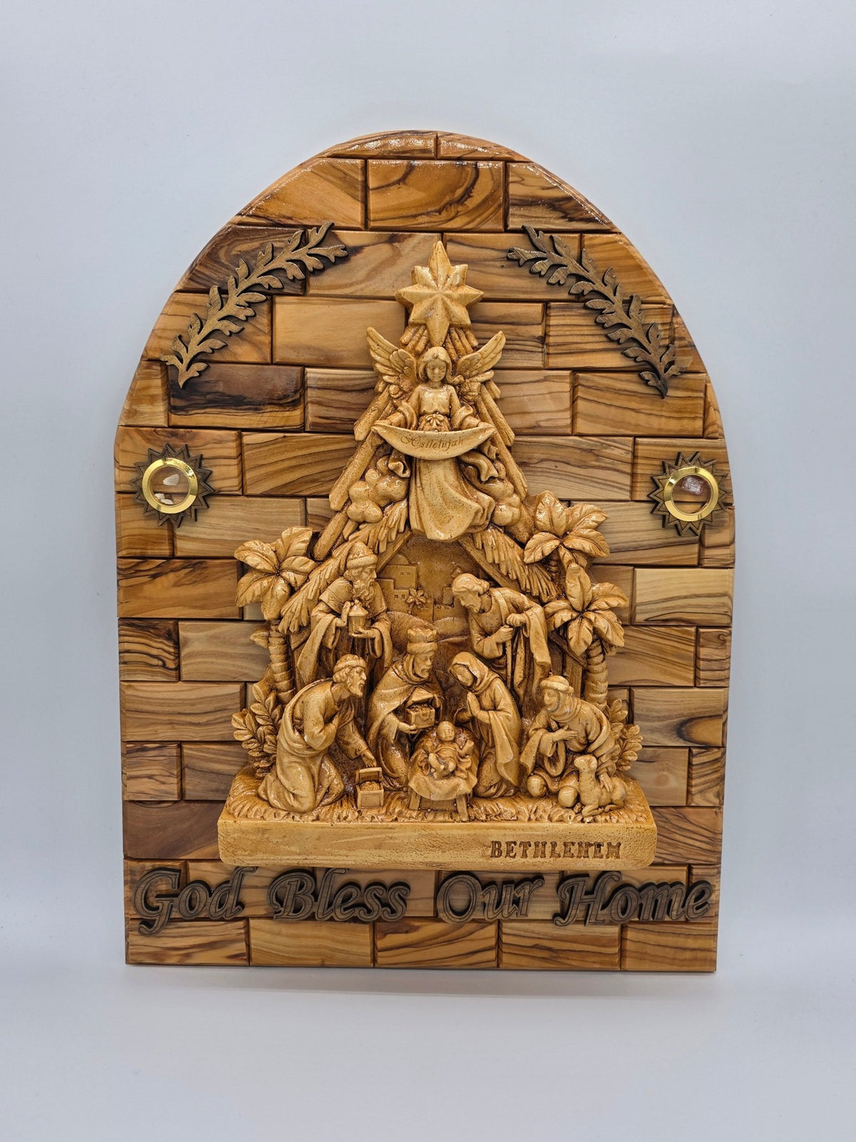 The Nativity Scene Plaque LargeHolylands Crafts#original_value##Olive_wood##Bethlehem#